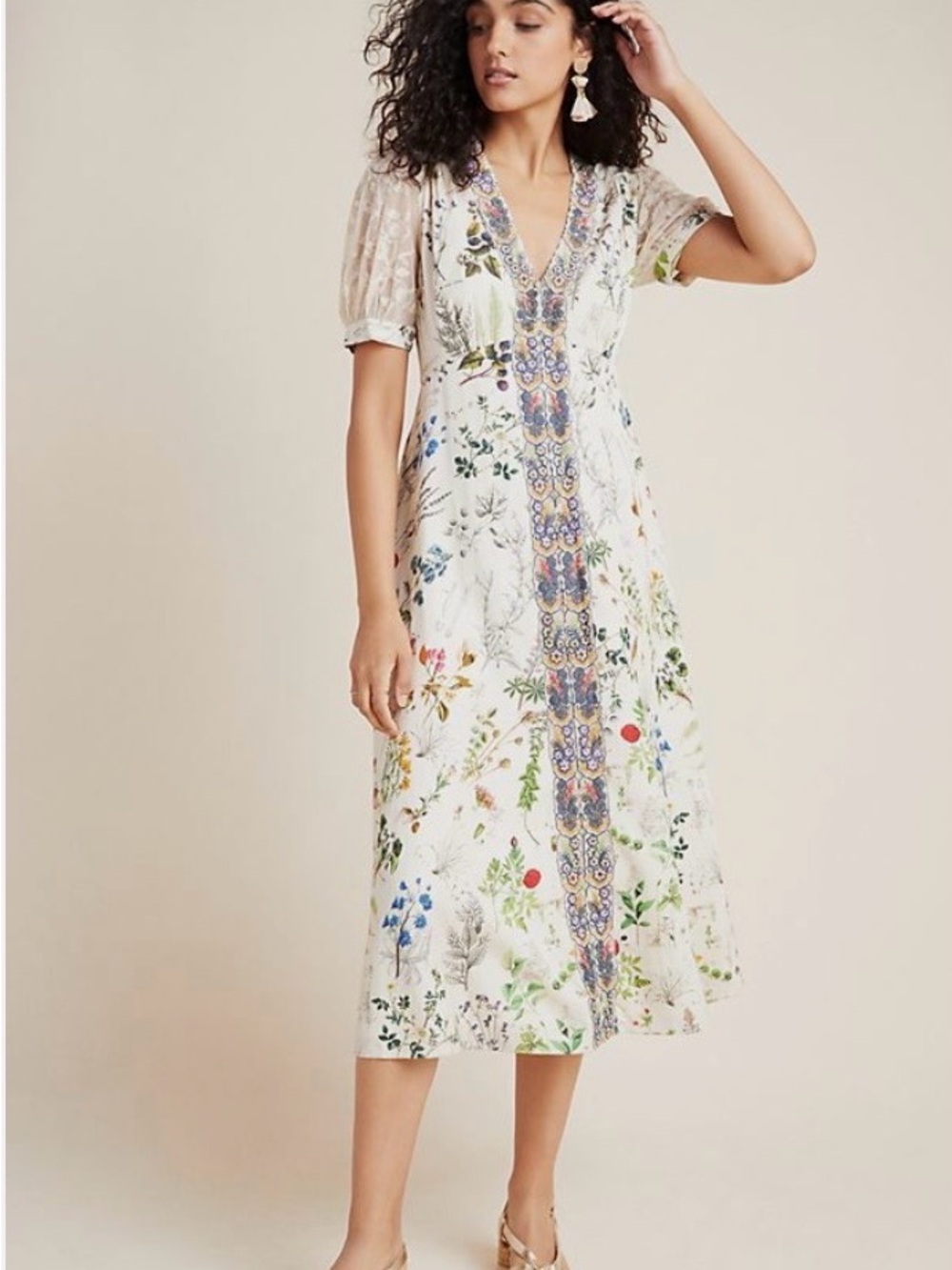 Anthropologie Geisha Designs Donna Floral Midi Dress
